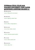 NURS6630 FINAL EXAM 2026&NewLine;WALDEN UNIVERSITY TEST PAPER&NewLine;QUESTIONS ANSWERS GRADED A&plus;