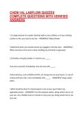 CHEM 1AL LABFLOW QUIZZES COMPLETE QUESTIONS WITH VERIFIED ANSWERS