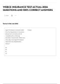 WEBCE INSURANCE TEST ACTUAL 2026 QUESTIONS AND 100&percnt; CORRECT ANSWERS