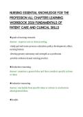 NURSING ESSENTIAL KNOWLEDGE FOR THE&NewLine;PROFESSION ALL CHAPTERS LEARNING&NewLine;WORKBOOK 2026 FUNDAMENTALS OF&NewLine;PATIENT CARE AND CLINICAL SKILLS