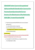 OSHA 500 Trainer Course in Occupational&NewLine;Safety and Health Standards for Construction Practice Exam Questions And Correct Answers &lpar;Verified Answers&rpar; Plus Rationales 2026 Q&A &vert; Instant Download Pdf&NewLine;