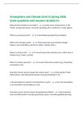 Atmosphere and Climate &lpar;Unit 5&rpar; Spring 2026&NewLine;Exam questions and answers Graded A&plus;