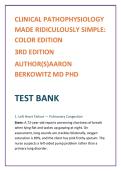 Clinical Pathophysiology Made Ridiculously Simple 3rd Edition Test Bank &vert; Aaron Berkowitz Nursing Pathophysiology Practice Questions & NCLEX Med-Surg MCQs&NewLine;