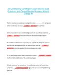 Air Conditioning Certification Exam Newest 2026 &NewLine;Questions and Correct Detailed Answers Already &NewLine;Graded A&plus; 