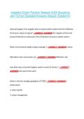 Irrigation Exam Practice Newest 2026 Questions &NewLine;and Correct Detailed Answers Already Graded A&plus; 