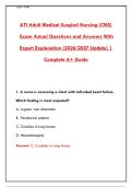 ATI Adult Medical Surgical Nursing CMS Exam Questions & Answers with Expert Explanations 2026&ndash;2027 &vert; Complete A&plus; Guide