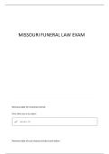 MISSOURI FUNERAL DIRECTOR LAW EXAM WITH COMPLETE SOLUTIONS