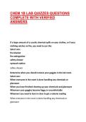 CHEM 1B LAB QUIZZES QUESTIONS COMPLETE WITH VERIFIED ANSWERS