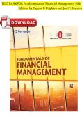 Test Bank for Fundamentals of Financial Management 15th Edition by Eugene F&period; Brigham&comma; Joel F&period; Houston - Complete&comma; Detailed and Latest Test Bank&period; All Chapters &lpar;1-21&rpar; included&period;