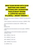 QMAP EXAM REVIEW WITH EXAM &NewLine;QUESTIONS AND CORRECT &NewLine;SOLUTIONS&vert;&vert;100&percnt; GUARANTEED &NewLine;PASS&vert;&vert;ALREADY GRADED &NewLine;A&plus;&vert;&vert;UPDATED 2026&sol;2027 &NewLine;SYLLABUS&vert;&vert;<<RECENT VERSION>