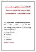 Advanced Nursing Exam Questions & Verified Answers 2026&ndash;2027 &vert; Complete A&plus; Study Guide