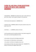 CHEM 1B LAB FINAL EXAM QUESTIONS COMPLETE WITH 100&percnt; VERIFIED ANSWERS&NewLine;&NewLine;