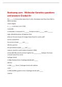 Bootcamp&period;com - Molecular Genetics questions&NewLine;and answers Graded A&plus;&NewLine;the &lowbar;&lowbar;&lowbar;&lowbar;&lowbar; is a theory that states that in cells&comma; information only flows from DNA to&NewLine;RNA to proteins&NewLine;central dogma&NewLine;a &lowbar;&lowbar;&lowbar;&lowbar;&lowbar; is the basic unit of DNA&NewLine;nucleotide&NewLine;a nucleotide is composed