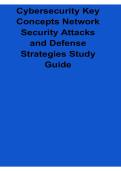 Cybersecurity Key Concepts Network Security Attacks and Defense Strategies Study Guide 2025&sol; 2026 Updated Cybersecurity Exam Prep Workboo