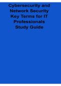 Cybersecurity and Network Security Key Terms for IT Professionals Study Guide 2025&sol; 2026 Updated Cybersecurity Exam Prep Workbook