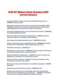 COB 487 Midterm Exam Questions With Correct Answers