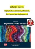 Solution Manual Employment Law for Business&comma; 10th Edition&comma; Dawn Bennett-Alexander&comma; Chapters 1 - 16
