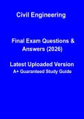 Civil Engineering 2026 PDF &vert; Complete Study Guide&comma; Exam Review Notes & Practice Questions