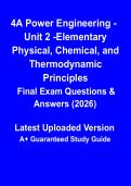4A Power Engineering Unit 2 PDF &vert; Elementary Physical&comma; Chemical & Thermodynamic Study Guide
