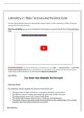 ESS 101 LABORATORY 2 QUIZ&colon; PLATE TECTONICS AND THE ROCK CYCLE &vert; QUESTIONS AND ANSWER KEY &vert; 2026 UPDATE &vert; 100&percnt; CORRECT&period;