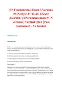 RN Fundamentals Exam 3 Versions NGN-Style ACTUAL EXAM 2026&sol;2027 &vert; RN Fundamentals NGN Versions &vert; Verified Q&A &vert; Pass Guaranteed - A&plus; Graded