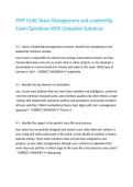 PMT 0140 Team Management and Leadership Exam Questions With Complete Solutions