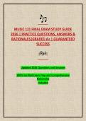 MUSIC 121 FINAL EXAM STUDY GUIDE 2026 &vert; PRACTICE QUESTIONS&comma; ANSWERS & RATIONALES