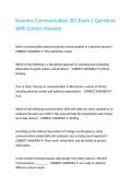 Business Communication 301 Exam 1 Questions With Correct Answers&period;