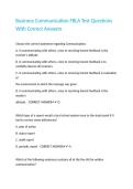 Business Communication FBLA Test Questions With Correct Answers