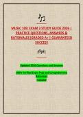 MUSIC 109&colon; EXAM 3 STUDY GUIDE 2026 &vert; PRACTICE QUESTIONS&comma; ANSWERS & RATIONALES
