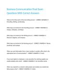 Business Communication Final Exam Questions With Correct Answers&period;