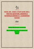 MUSIC 108 &ndash; EXAM 1 STUDY GUIDE 2026 &vert; PRACTICE QUESTIONS&comma; ANSWERS & RATIONALES