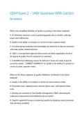 QDM Exam 2 &ndash; UNH Questions With Correct Answers