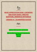 MUSIC APPRECIATION EXAM 1 &lpar;CROWDER&rpar; 2026 STUDY GUIDE &vert; PRACTICE QUESTIONS&comma; ANSWERS & RATIONALES