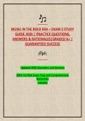 MUSIC IN THE ROCK ERA &ndash; EXAM 3 STUDY GUIDE 2026 &vert; PRACTICE QUESTIONS&comma; ANSWERS & RATIONALES