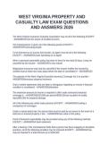 WEST VIRGINIA PROPERTY AND CASUALTY LAW EXAM QUESTIONS AND ANSWERS 2026