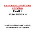 CALIFORNIA CALE EXAM 2025&sol;2026 &vert; PRACTICE TEST 1 &vert; VERIFIED ANSWERS &vert; RATIONALES &vert; A&plus; &vert; 150&plus; QUESTIONS