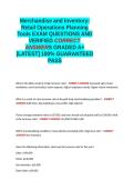 Merchandise and Inventory- Retail Operations Planning Tools EXAM QUESTIONS AND VERIFIED CORRECT ANSWERS GRADED A&plus; -LATEST 2026-2027- 100- GUARANTEED PASS&period;docx&NewLine;&NewLine;