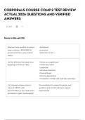 CORPORALS COURSE COMP 2 TEST REVIEW ACTUAL 2026 QUESTIONS AND VERIFIED ANSWERS
