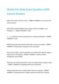 Florida Fire State Exam Questions With Correct Answers