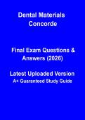 Dental Materials Concorde PDF &vert; Complete Study Guide&comma; Course Notes & Exam Revision Resource