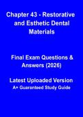 Chapter 43 &ndash; Restorative & Esthetic Dental Materials PDF &vert; Study Guide&comma; Revision Notes & Exam Prep