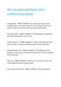 TED 105 EXAM QUESTIONS WITH COMPLETE SOLUTIONS