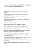 MGT 2050 - BUSINESS LAW AND ETHICS - MIDTERM 1 QUESTIONS AND VERIFIED ANSWERS
