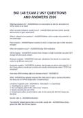 BIO 148 EXAM 2 UKY QUESTIONS AND ANSWERS 2026