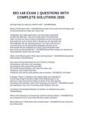 BIO 148 EXAM 1 QUESTIONS WITH COMPLETE SOLUTIONS 2026&NewLine;&NewLine;