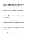 WGU C172 Network and Security &ndash; Foundations Test &NewLine;Questions and Answers Latest 2026 Graded A&plus;