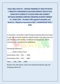C955&sol; WGU C955 PA &ndash; APPLIED PROBABILITY AND STATISTICS &NewLine;&vert; OBJECTIVE ASSESSMENT &lpar;OA&rpar; EXAM NEWEST 2026 ACTUAL &NewLine;EXAM WITH COMPLETE 70 QUESTIONS AND CORRECT &NewLine;DETAILED ANSWERS &lpar;VERIFIED ANSWERS&rpar; ALREADY GRADED &NewLine;A&plus; &sol; WGU C955 &ndash; PA WGU C955 Applied Probabili