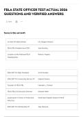 FBLA STATE OFFICER TEST ACTUAL 2026 QUESTIONS AND VERIFIED ANSWERS