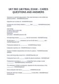 UKY BIO 148 FINAL EXAM &ndash; CARES QUESTIONS AND ANSWERS